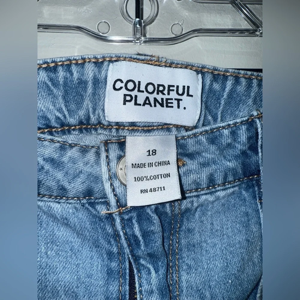 Colorful Planet Baggy Wide Legs Girls Jeans Size 18